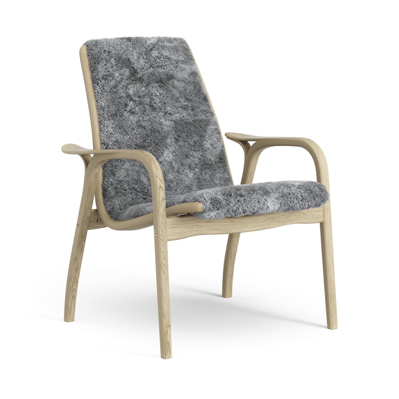 Laminett Fåtölj Fårskinn, Lackerad Ek / Scandinavian Grey