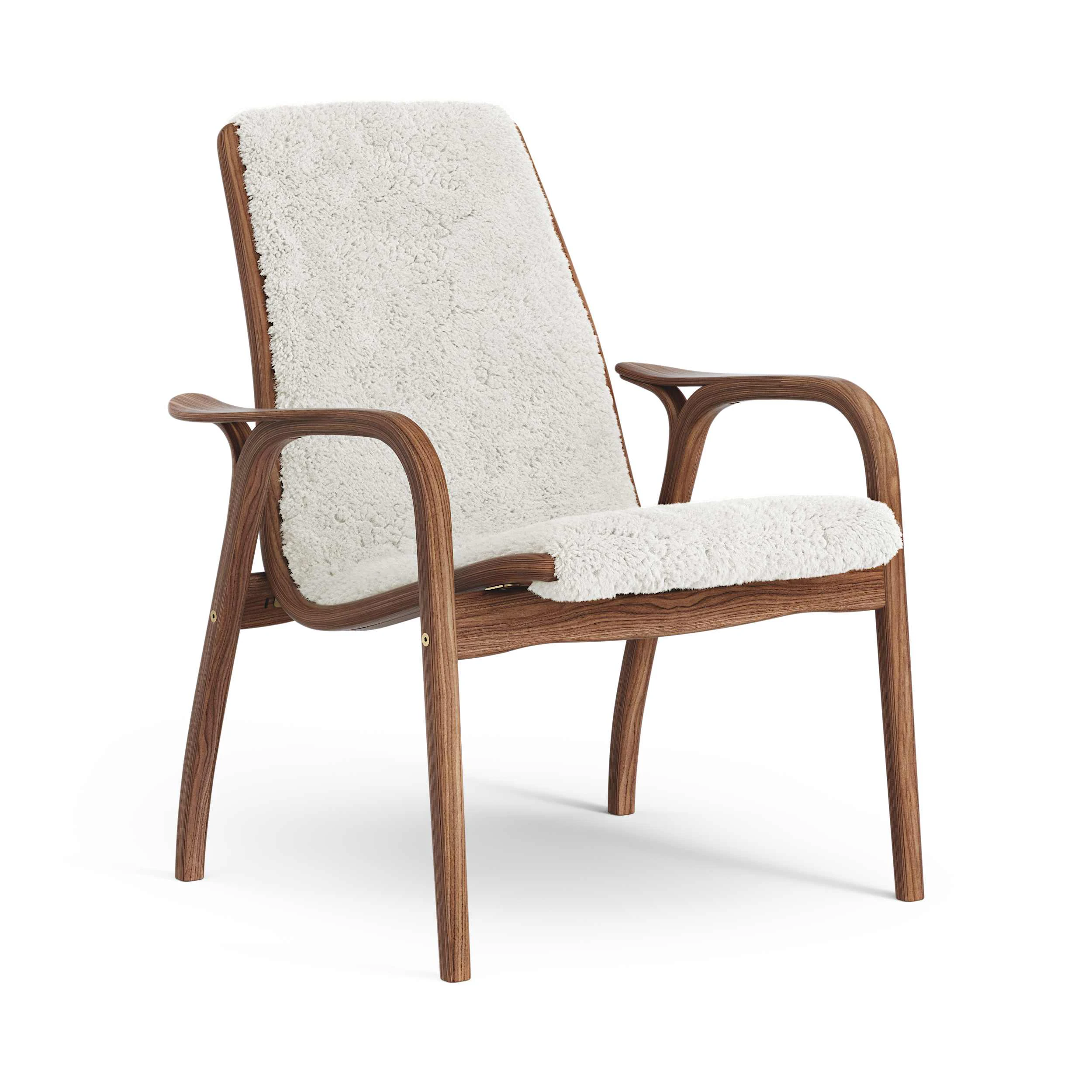 Swedese Laminett F&aring;t&ouml;lj Lackerad Valn&ouml;t / - F&aring;rskinn Off-White