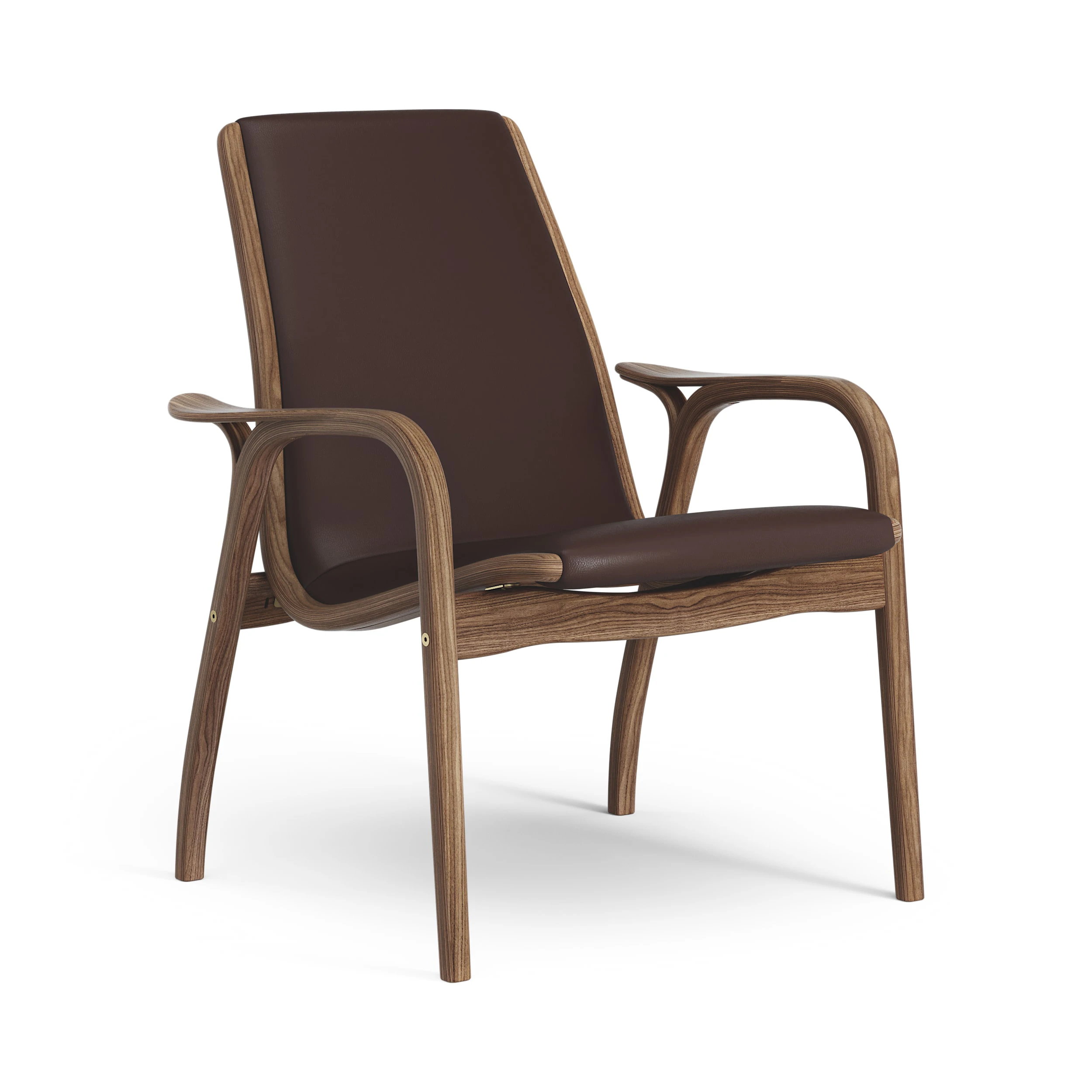 Swedese Laminett F&aring;t&ouml;lj Lackerad Valn&ouml;t / - L&auml;der M&ouml;rkbrun