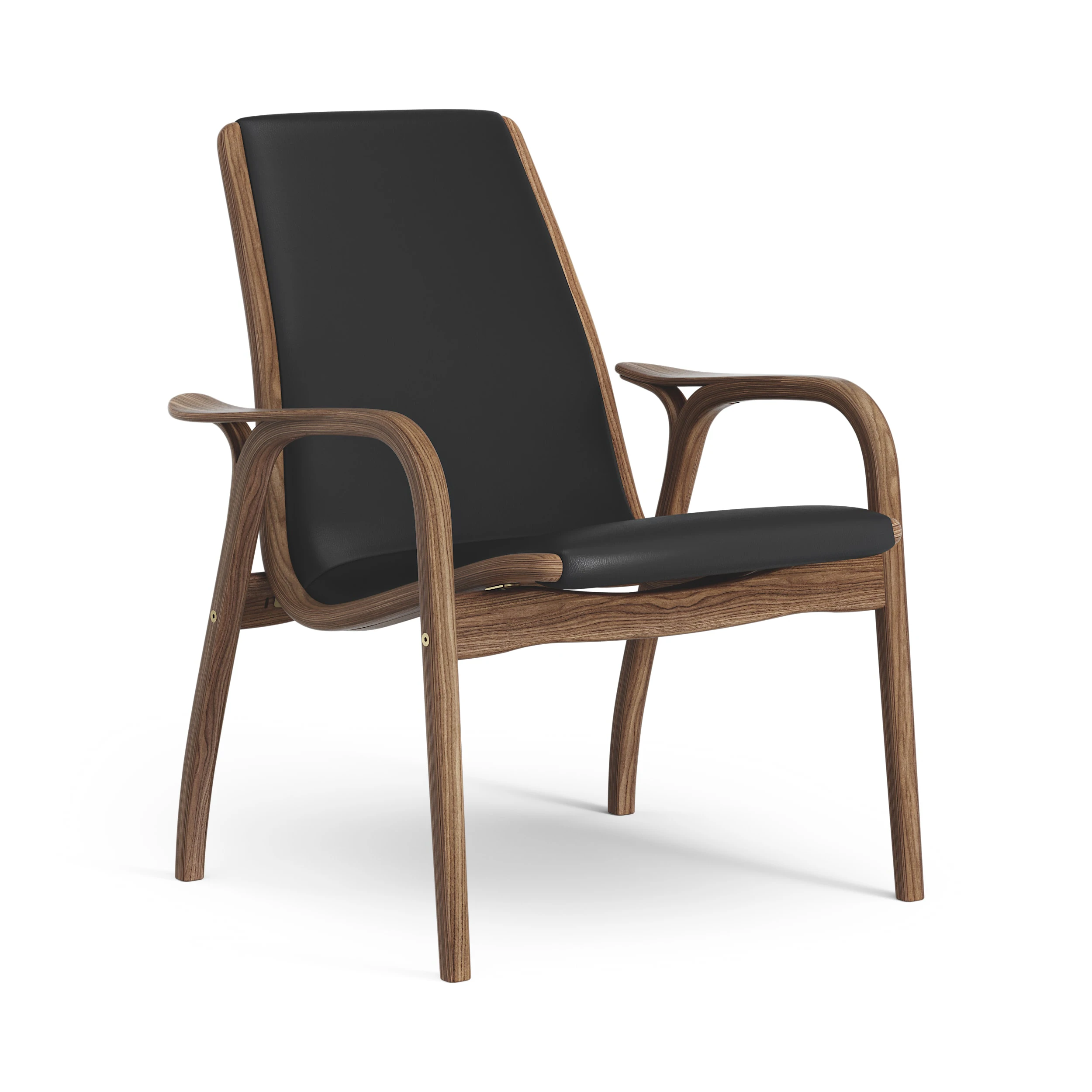 Swedese Laminett F&aring;t&ouml;lj Lackerad Valn&ouml;t / - L&auml;der Svart