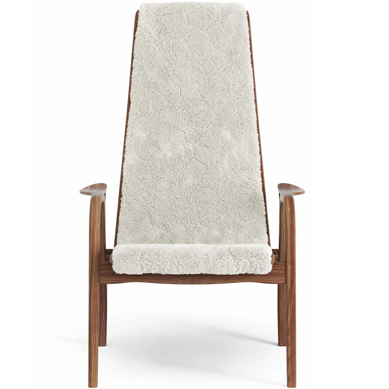 Lamino Fåtölj, Naturlackerad Valnöt / Fårskinn Off-white