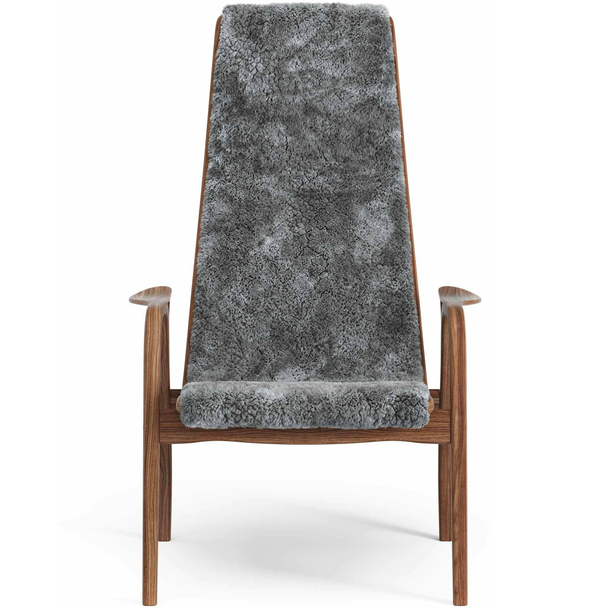 swedese lamino fåtölj naturlackerad / fårskinn - valnöt scandinavian grey