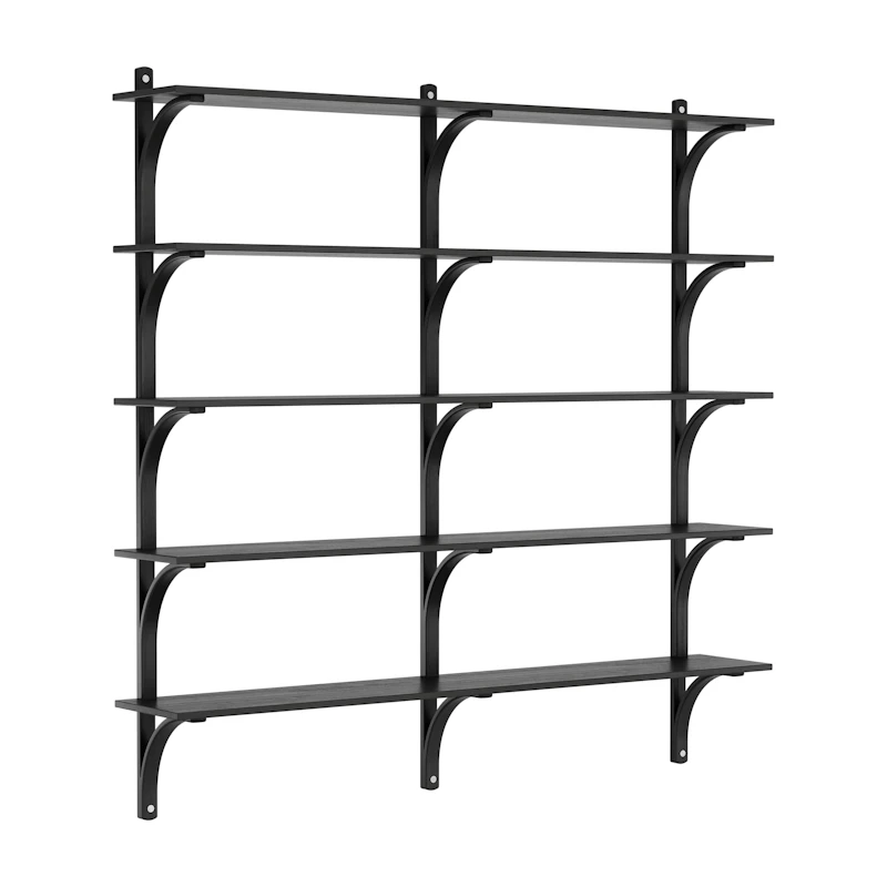 Levi Vägghylla 180 cm Stor, Aluminium / Svartbetsad Ask