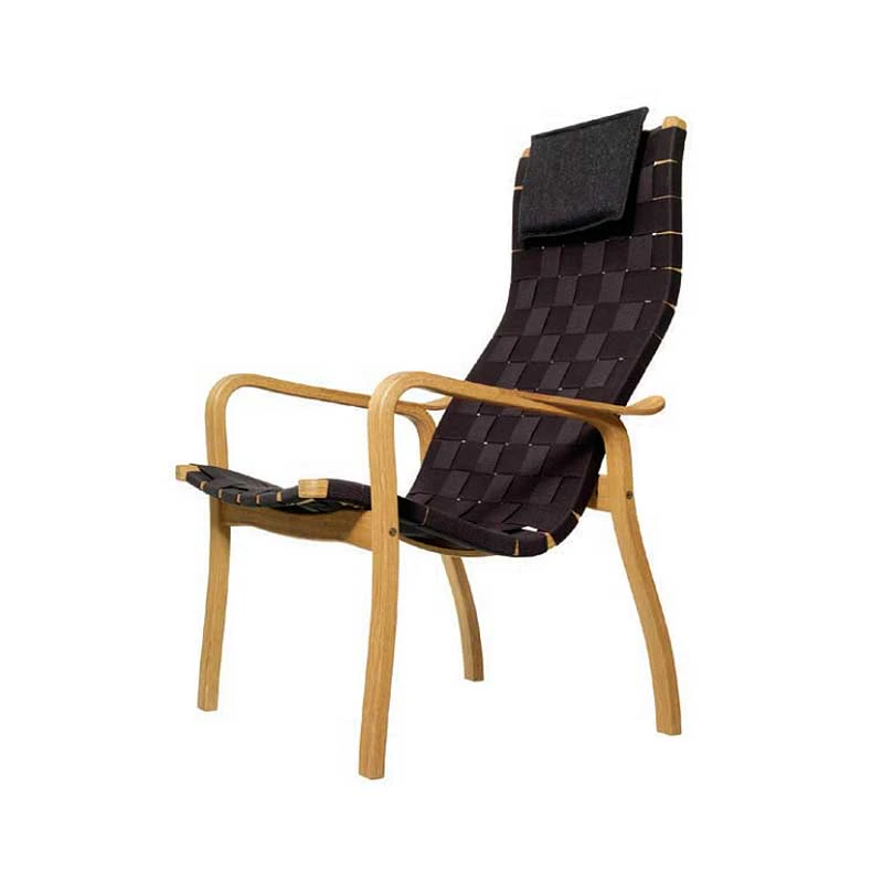 swedese primo fåtölj hög rygg oljad /sadelgjord - ek svart