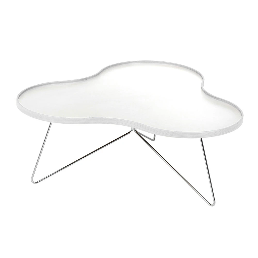 Swedese Flower Mono Soffbord 90 Cm Vitlaserad/ - Soffbord Askfan&eacute;r Krom