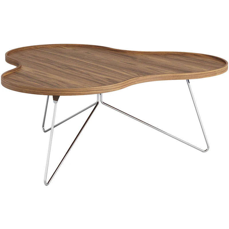 Flower Mono Soffbord 114x45 cm, Krom / Valnöt