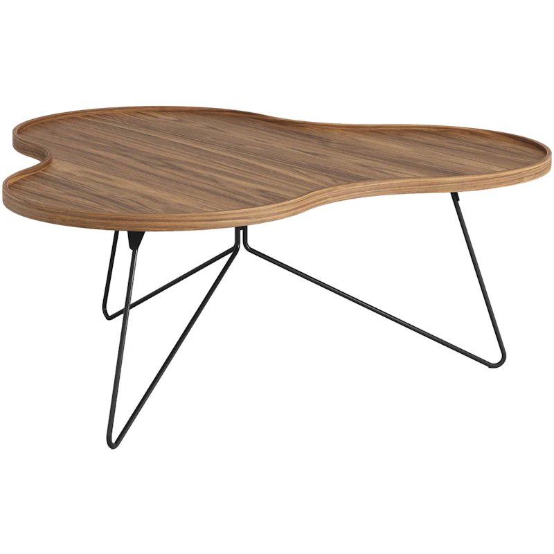 Flower Mono Soffbord 114x45 cm, Svart / Valnöt