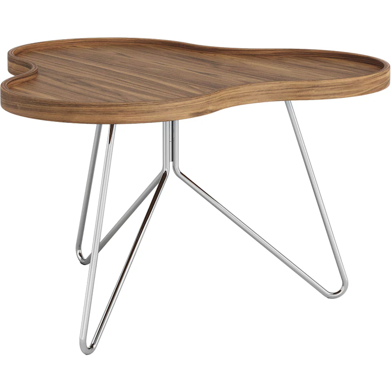 Flower Mono Soffbord 66x39 cm, Krom / Valnöt