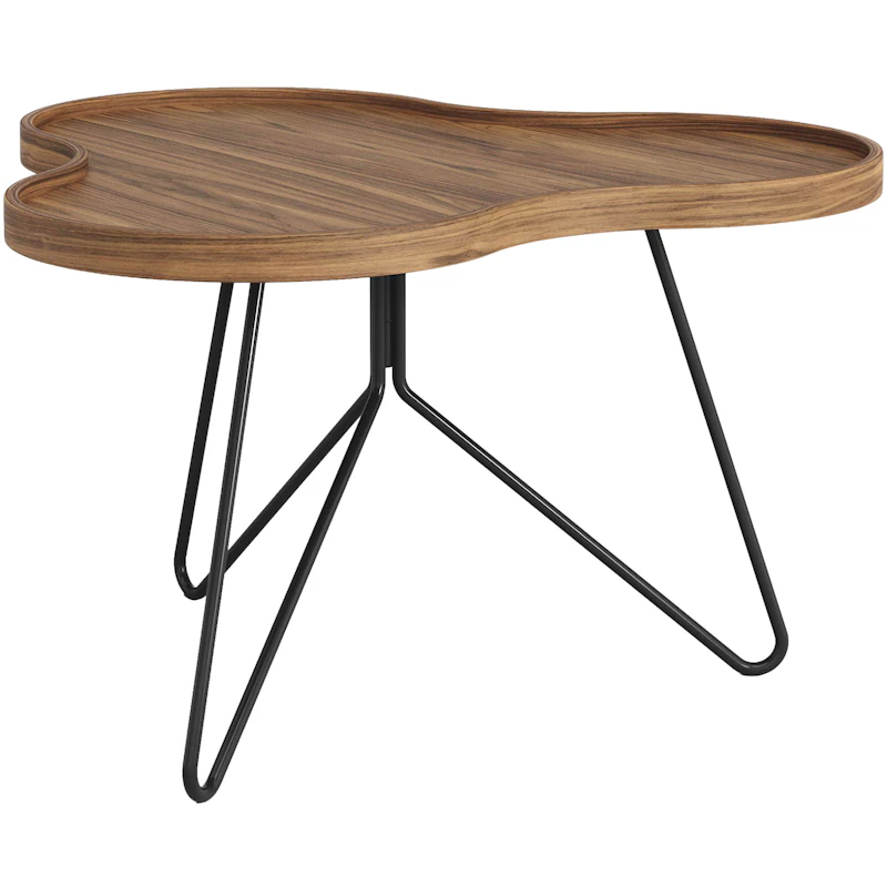 Flower Mono Soffbord 66x39 cm, Svart / Valnöt