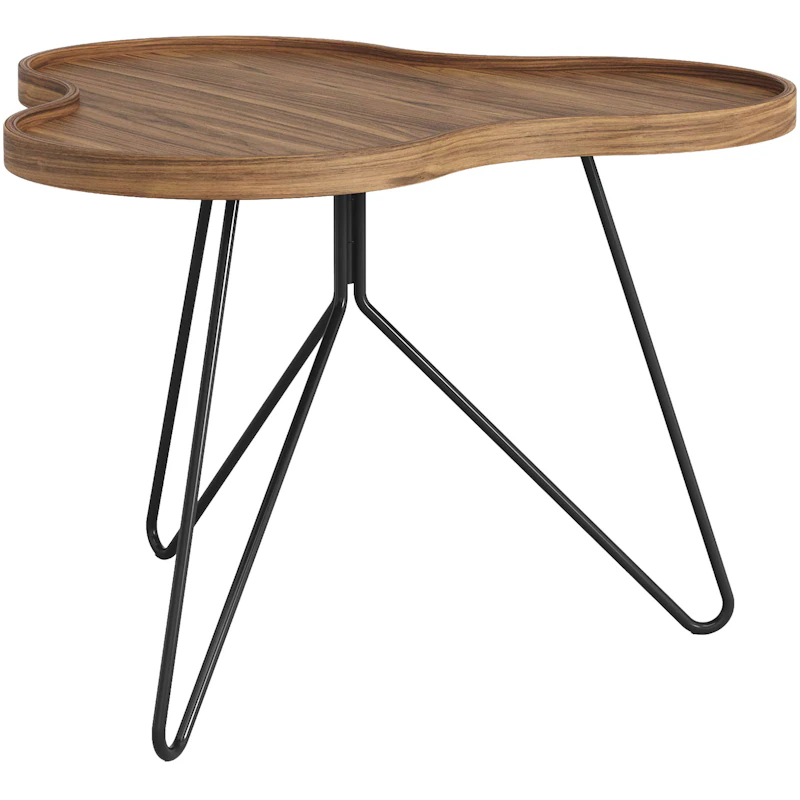 Flower Mono Soffbord 66x45 cm, Svart / Valnöt