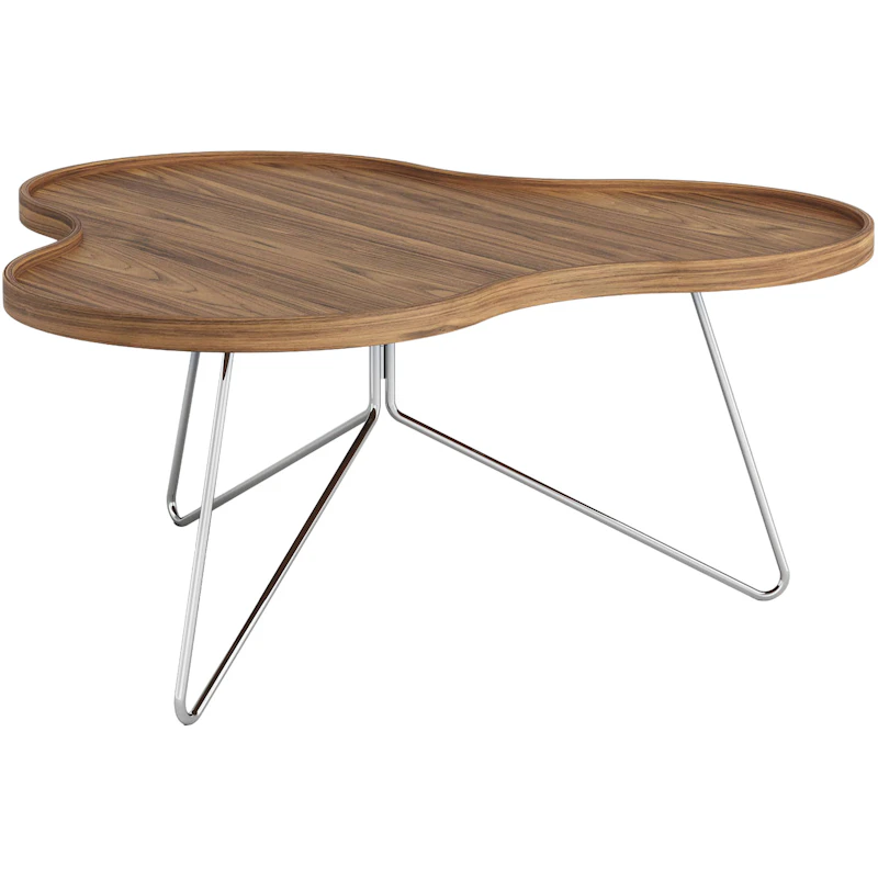 Flower Mono Soffbord 90x39 cm, Krom / Valnöt