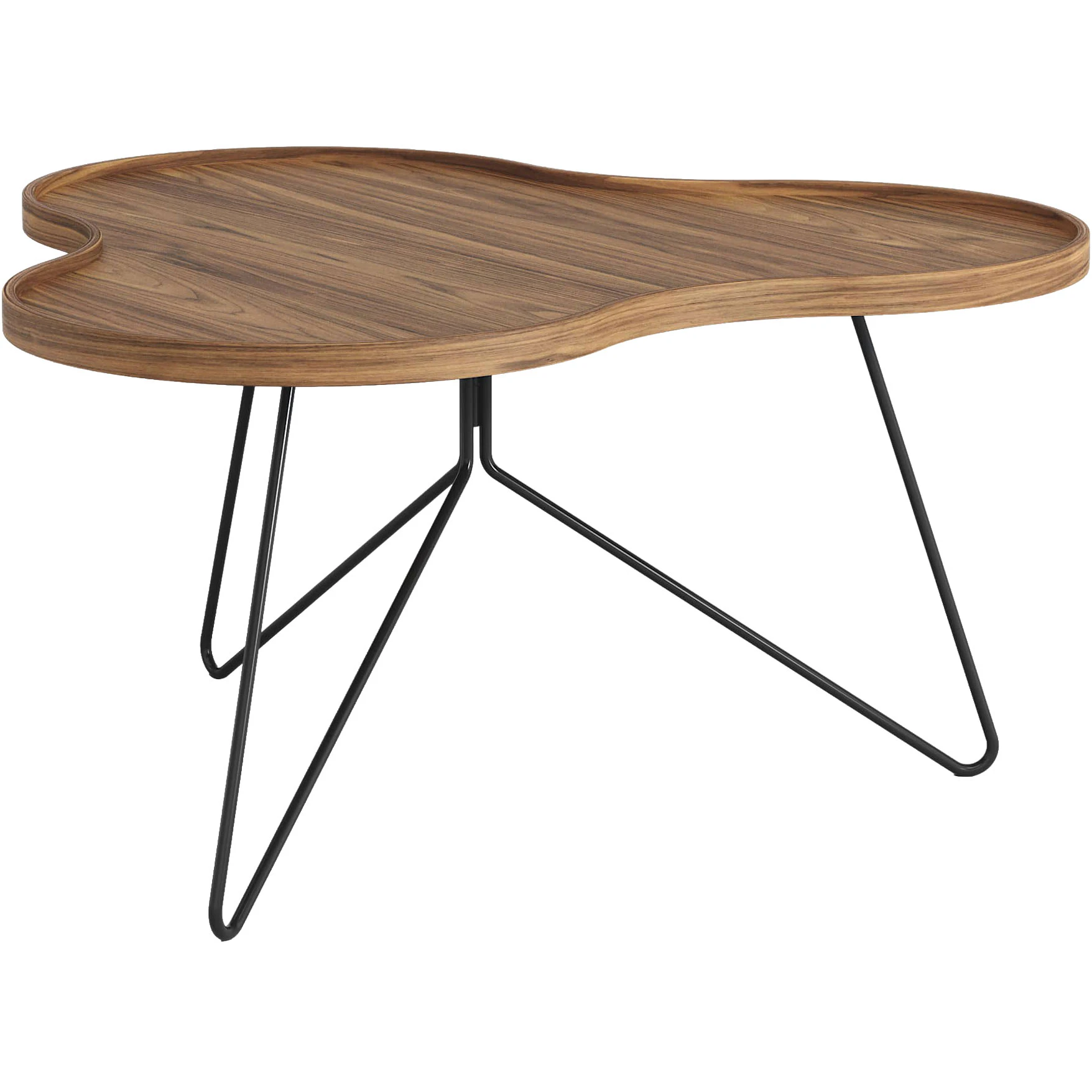 Swedese Flower Mono Soffbord 90x45 Cm / Valn&ouml;t - Soffbord Lackerat St&aring;l Svart