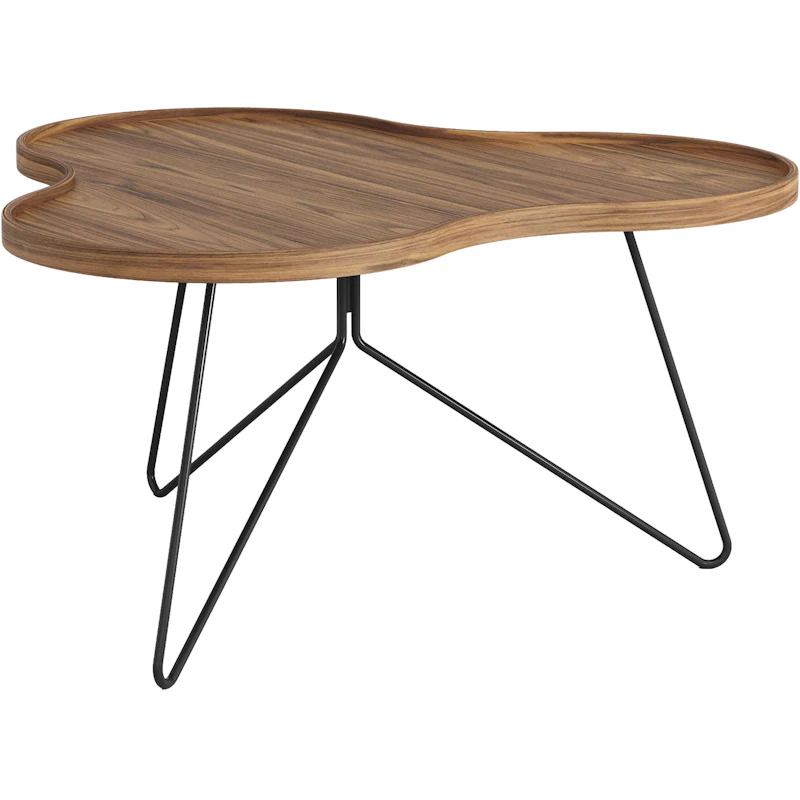 Flower Mono Soffbord 90x45 cm, Svart / Valnöt