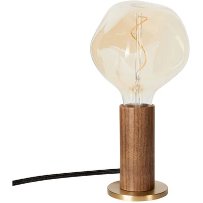 Tala Knuckle Bordslampa Med Voronoi-i Ljusk&auml;lla - Bordslampor Valn&ouml;t