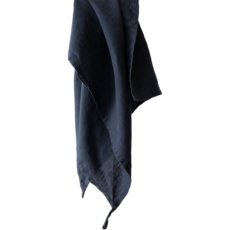 Linen Kökshandduk 50x70 cm, Night Blue