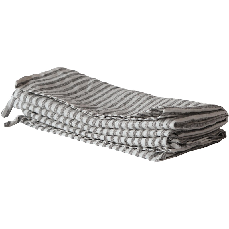 Linen Kökshandduk 50x70 cm, Grå / Vit