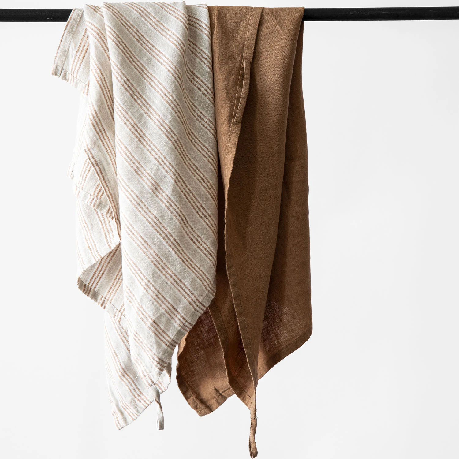 Tell Me More Linen Kökshandduk 50x70 Cm, hazelnut stripe från Tell Me More, bild 2