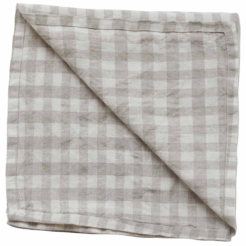 Gingham Servett 45x45 cm, Natur