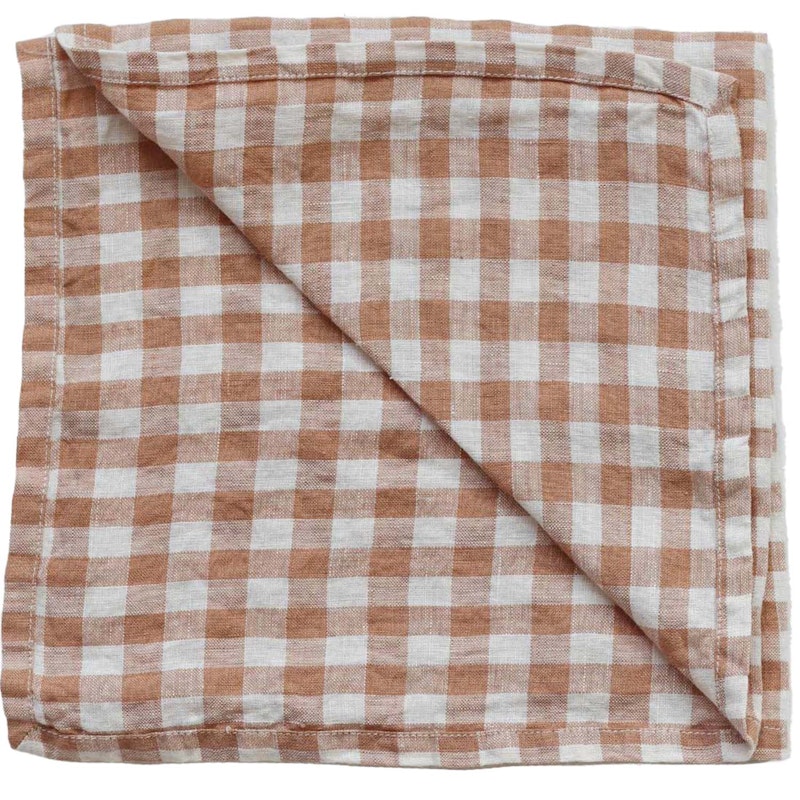 Gingham Servett 45x45 cm, Biscuit