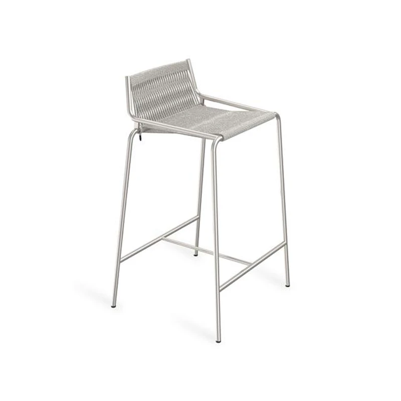 Noel Barstol Rostfritt Stål/Grå Ull H67 cm
