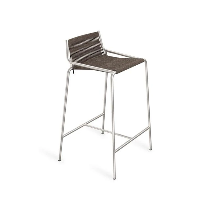 Noel Barstol Rostfritt Stål/Mörkgrå Ull H67 cm