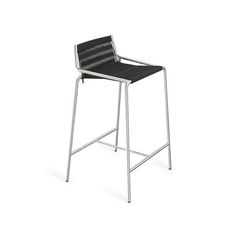 Noel Barstol Rostfritt Stål/Svart Linne H67 cm