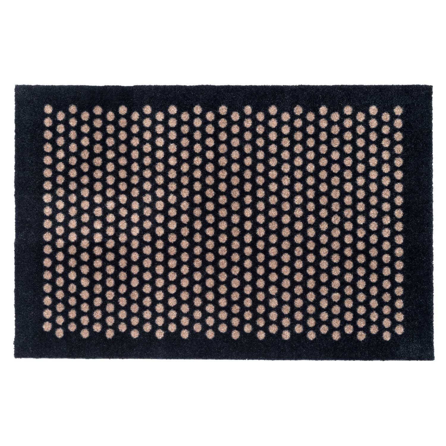 Tica Copenhagen Dot Dörrmatta / Beige 90x60 Cm - Mönstrade mattor Vinyl Svart