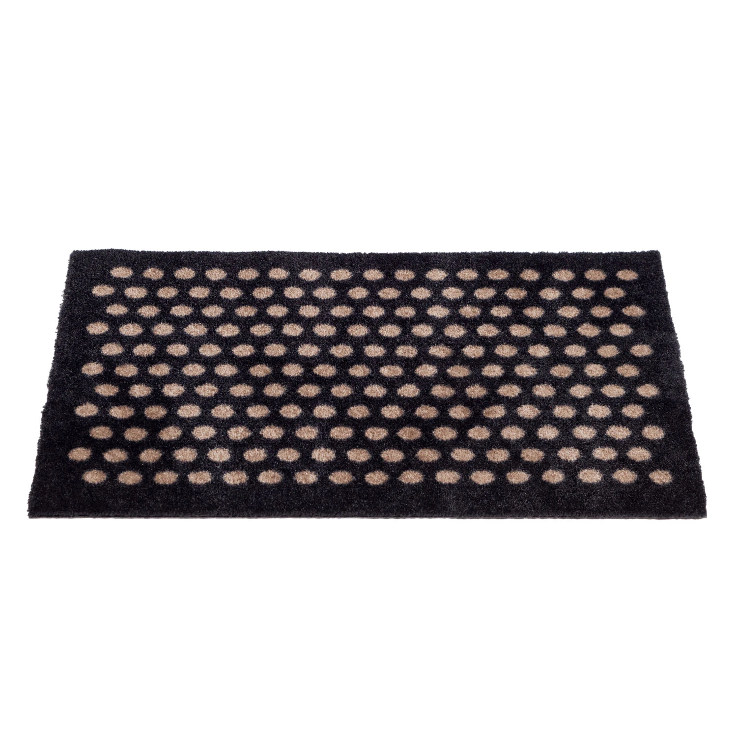 Tica Copenhagen Dot Dörrmatta / Beige 60x40 Cm - Mönstrade mattor Vinyl Svart