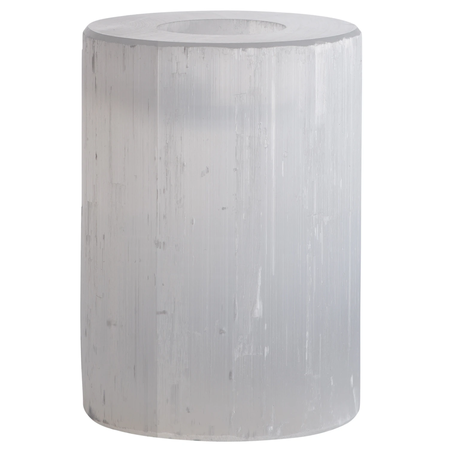 Tine K Slow Ljuslykta 12 Cm - Ljusstakar Selenitkristall Vit