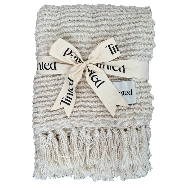 Janzen Ullpläd Bouclé 130x170 cm, Off-white