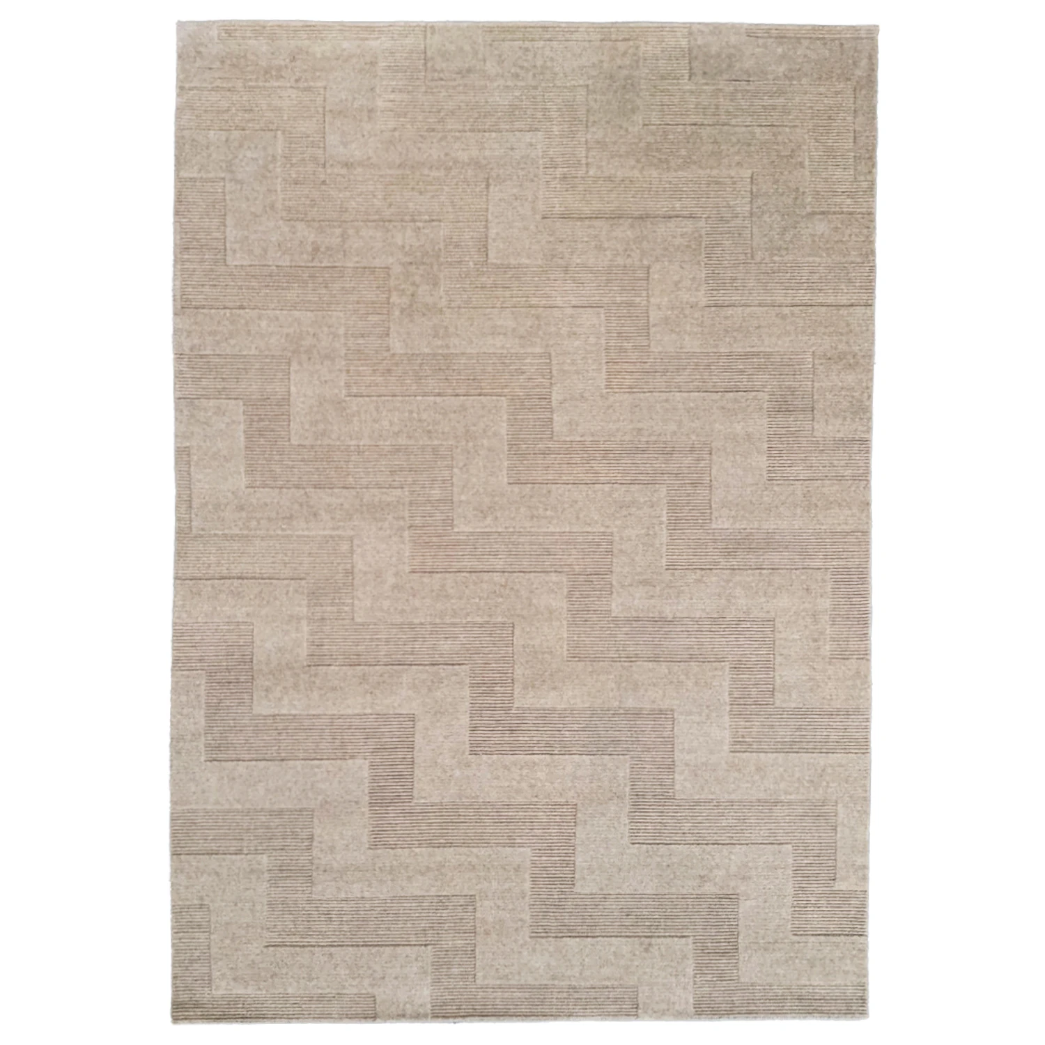Tinted Objects Valmont Wool Rug Beige-melange 250x350 - Mönstrade mattor Ull Beige Melange