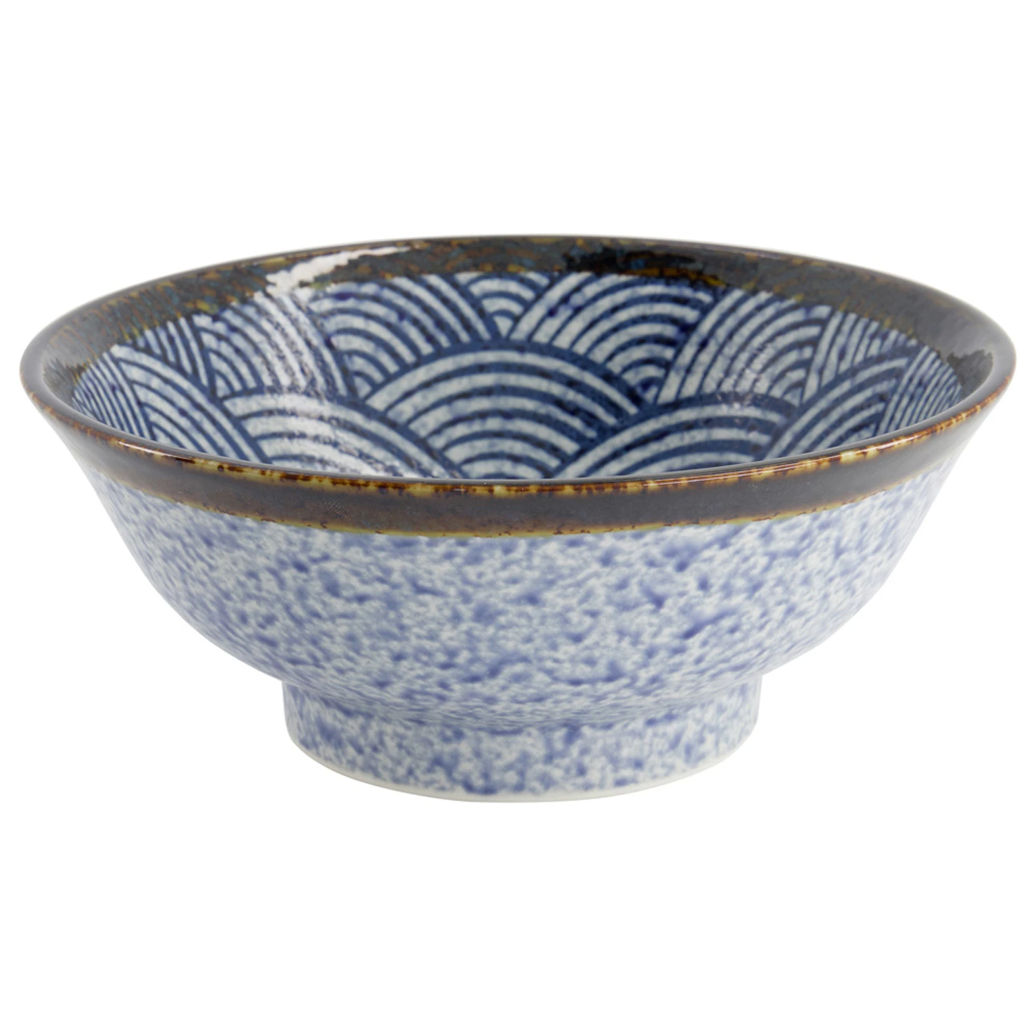 Tokyo Design Studio Aisai Seigaiha Ramen Sk&aring;l 1,3 L - Serveringssk&aring;lar Porslin Bl&aring;