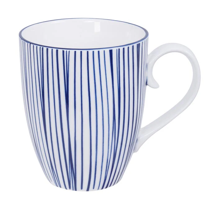 Tokyo Design Studio Nippon Blue Mugg 38 Cl Lines - Kaffekoppar Porslin Bl&aring;