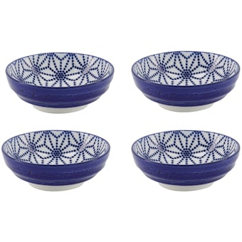Tokyo Design Studio Nippon Blue S&aring;ssk&aring;l 4-pack Star - Serveringssk&aring;lar Porslin Bl&aring;