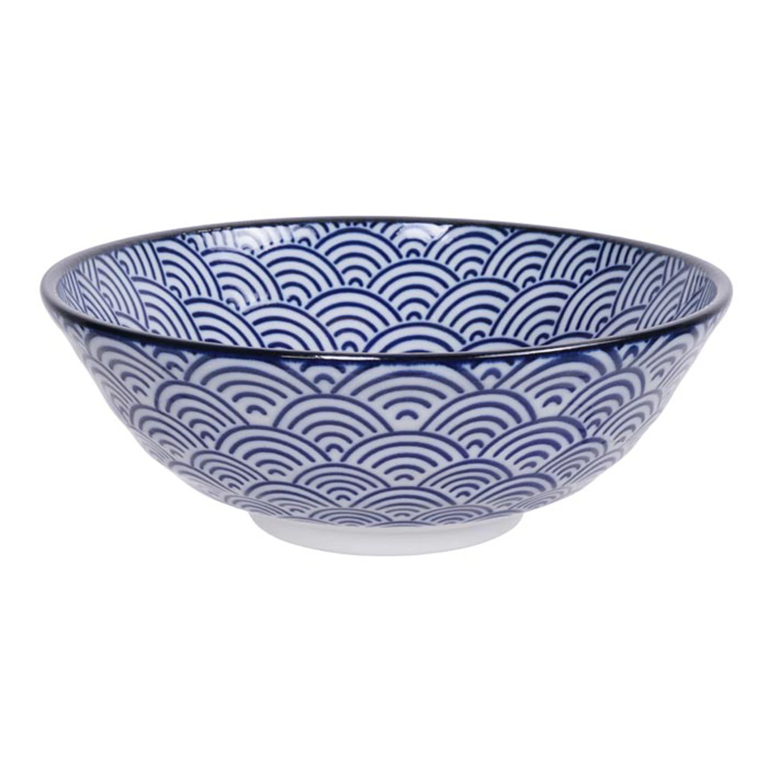Tokyo Design Studio Nippon Blue Soba Sk&aring;l 1 L Wave - Serveringssk&aring;lar Porslin Bl&aring;