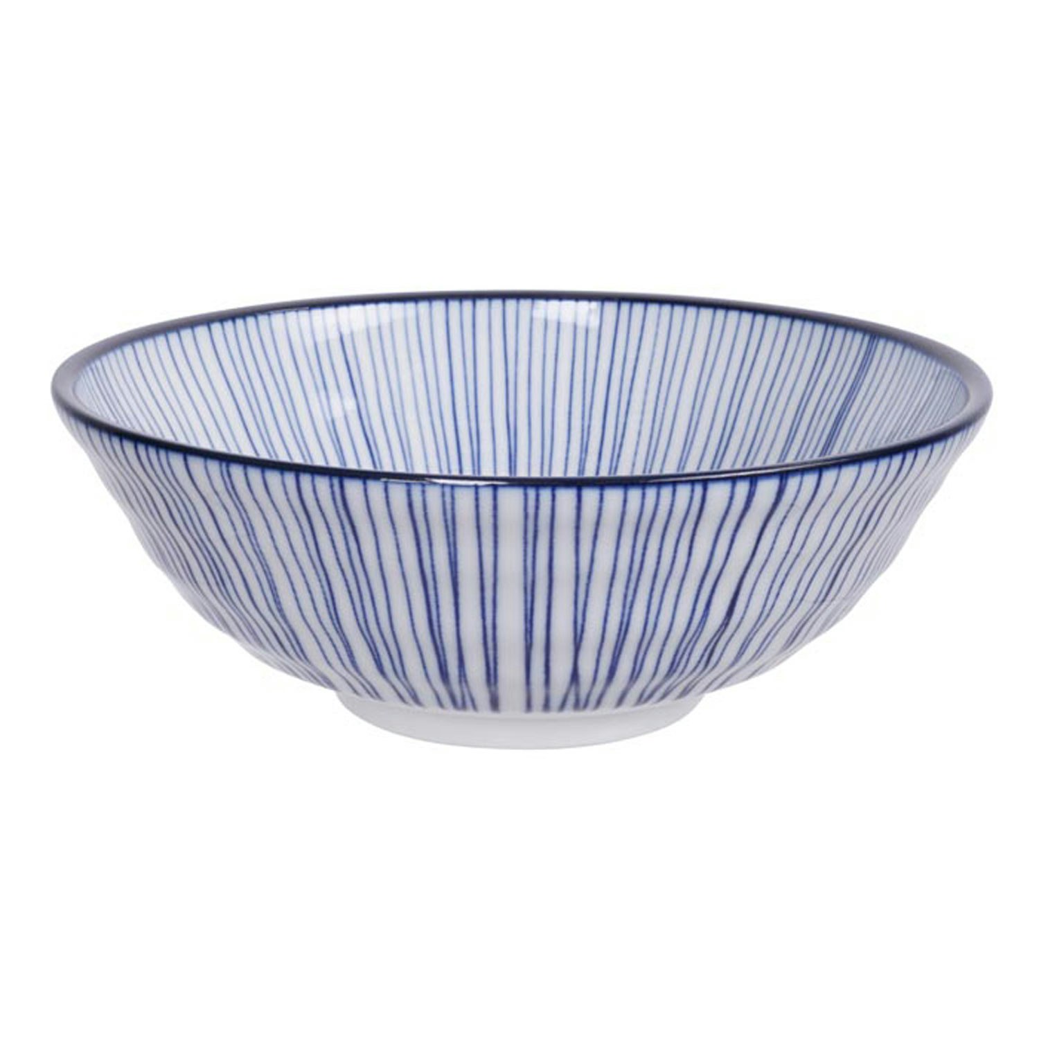 Tokyo Design Studio Nippon Blue Soba Sk&aring;l 1 L Lines - Serveringssk&aring;lar Porslin Bl&aring;