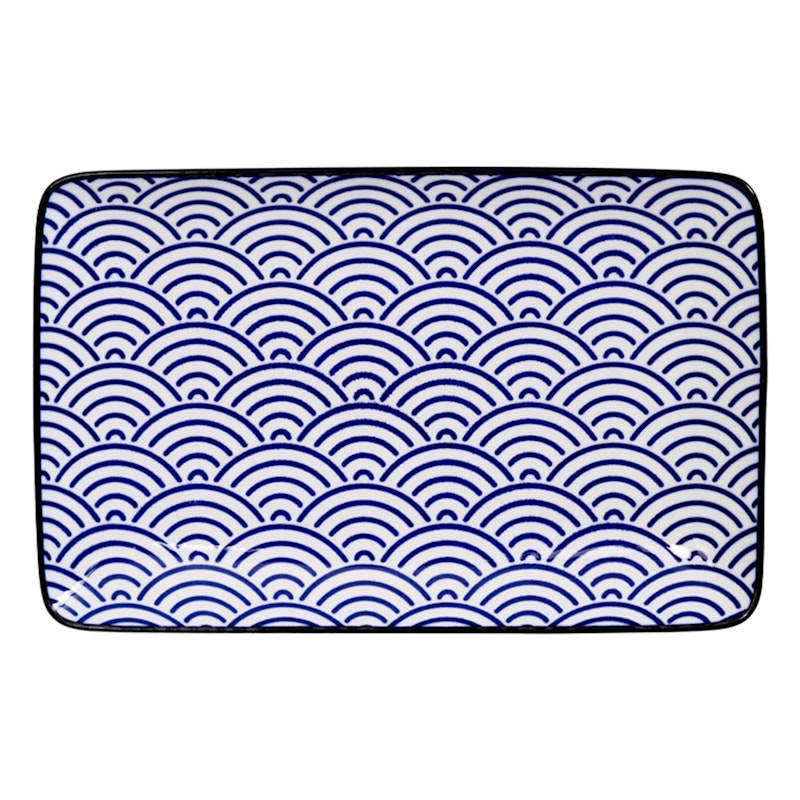 Nippon Blue Sushitallrik 13,5x21 cm, Wave