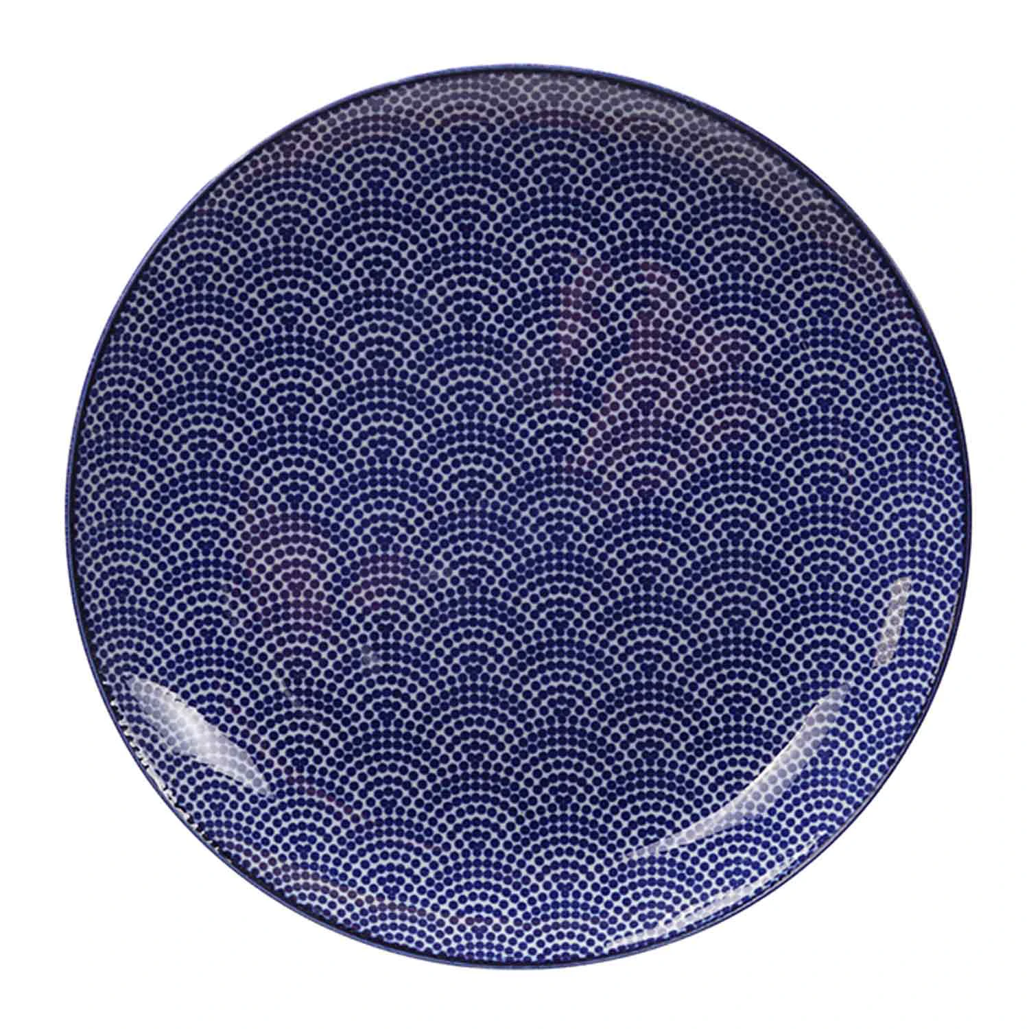 tokyo design studio nippon blue tallrik 20,6 cm dots - porslin blå