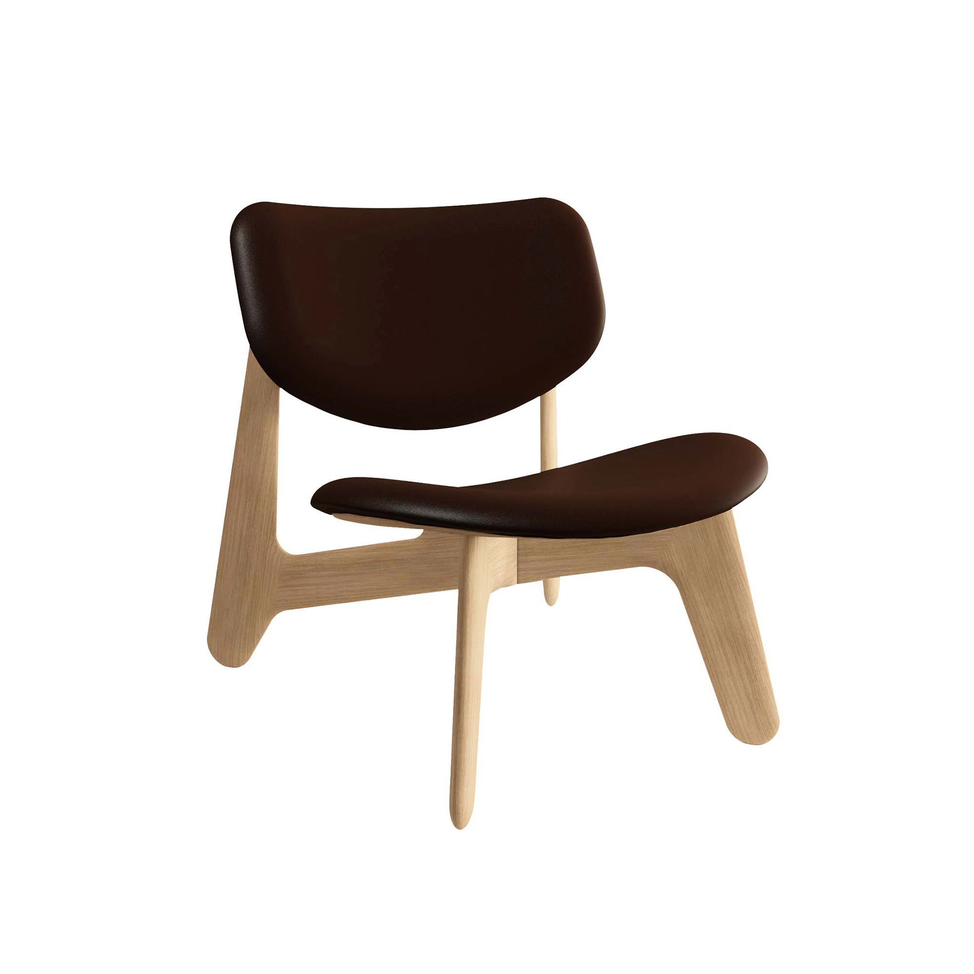 Tom Dixon Slab Loungestol Natur / Choko Leather - Ek Natural