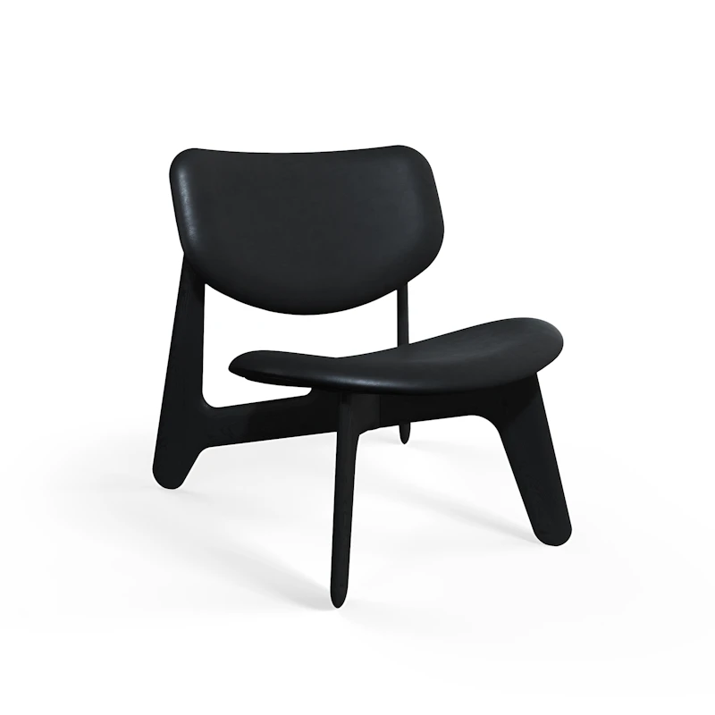 Slab Loungestol, Svart / Svart Läder