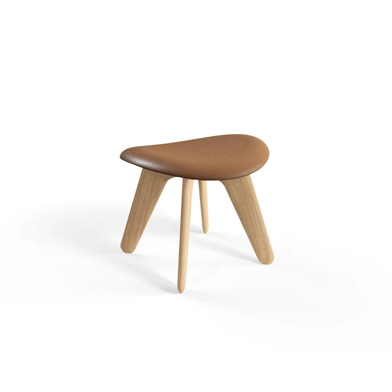 Slab Ottoman, Natur / Leather Cognac