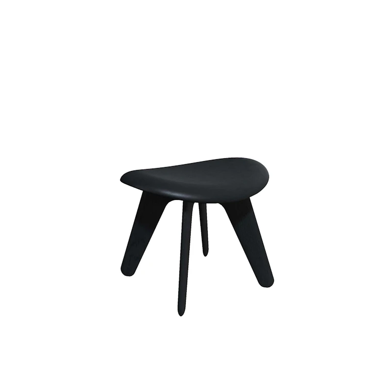 Slab Ottoman, Svart / Svart Läder
