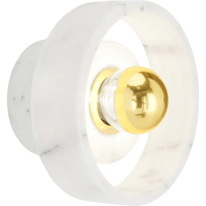 Stone Vägg-/Taklampa, Vit Marmor / Guld