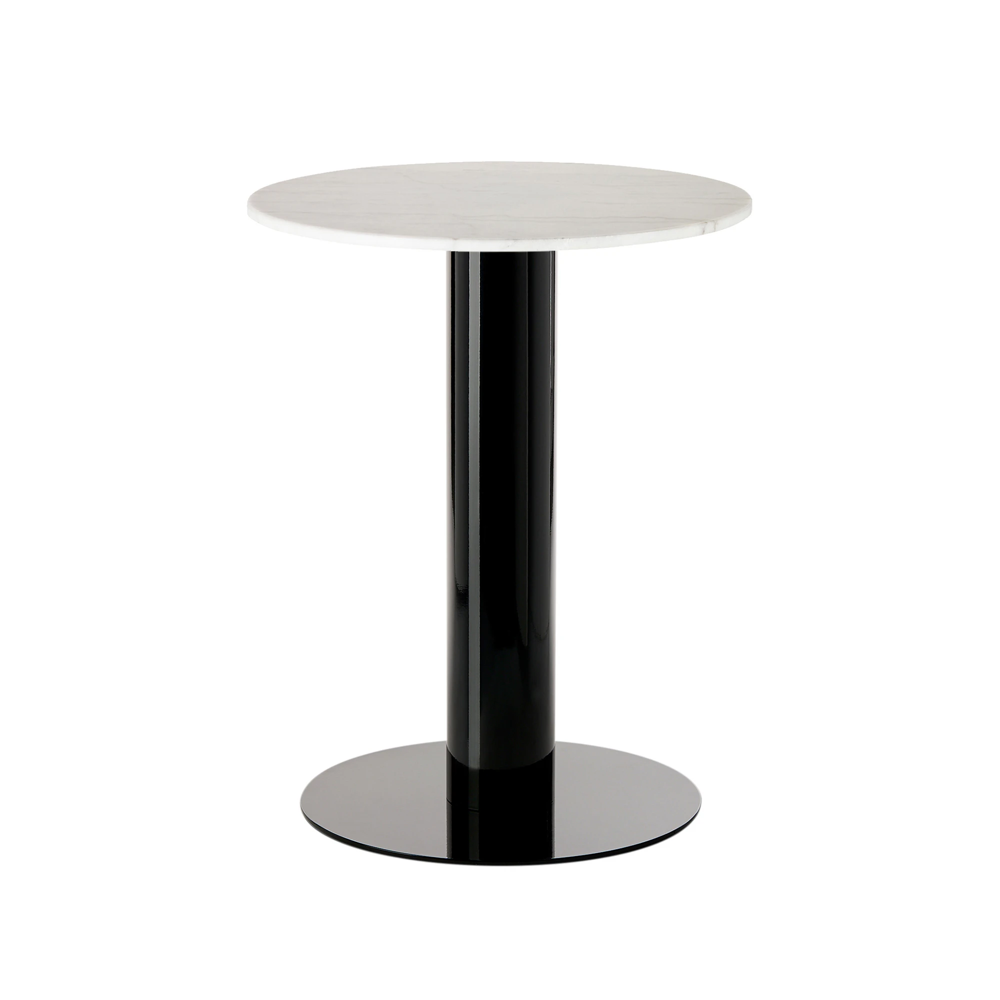 Tom Dixon Tube Matbord &Oslash;60 Cm / Vit - St&aring;l Svart
