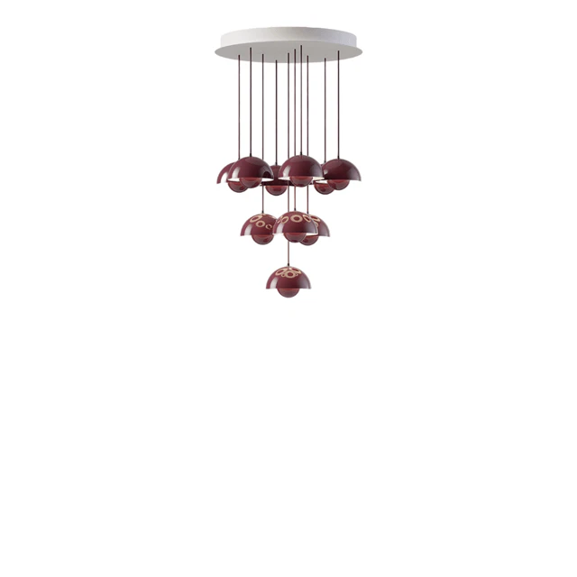 &Tradition Flowerpot Vp10 Ljuskrona 10 St Ø53 - Ljuskronor & Takkronor Aluminium Dark Plum
