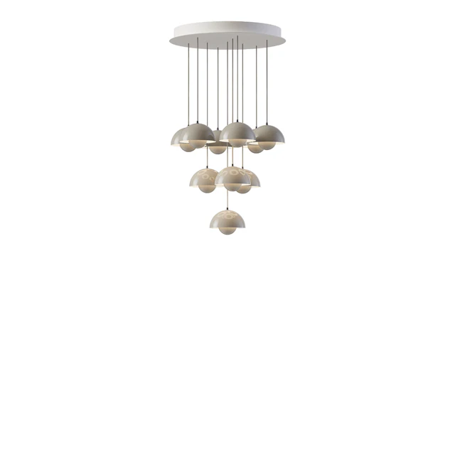 &Tradition Flowerpot Vp10 Ljuskrona 10 St Ø53 Grå Beige - Ljuskronor & Takkronor Aluminium Gråbeige