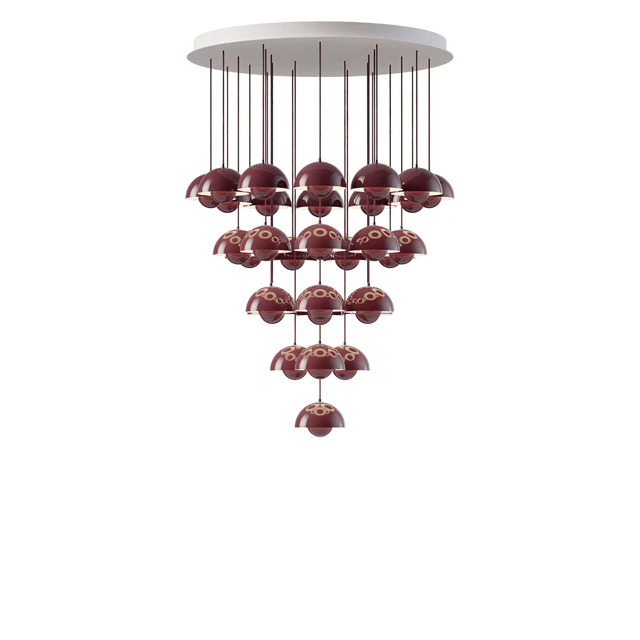 &Tradition Flowerpot Vp10 Ljuskrona 31 St Ø89 - Ljuskronor & Takkronor Aluminium Dark Plum