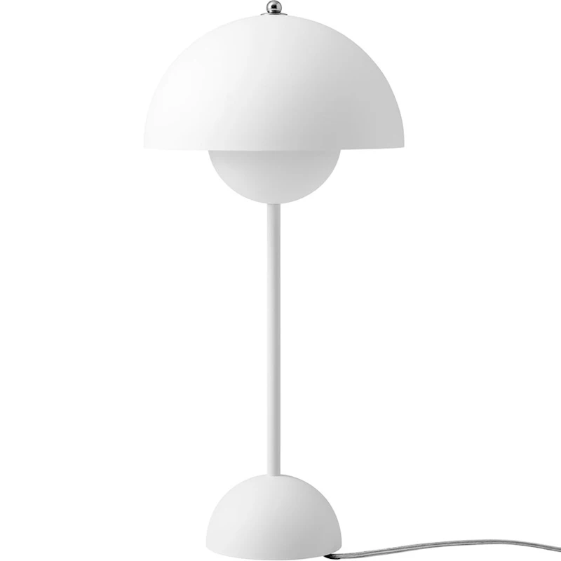 Flowerpot VP3 Bordslampa Gjord av PVC, Gjord av lackad metall, Matt White