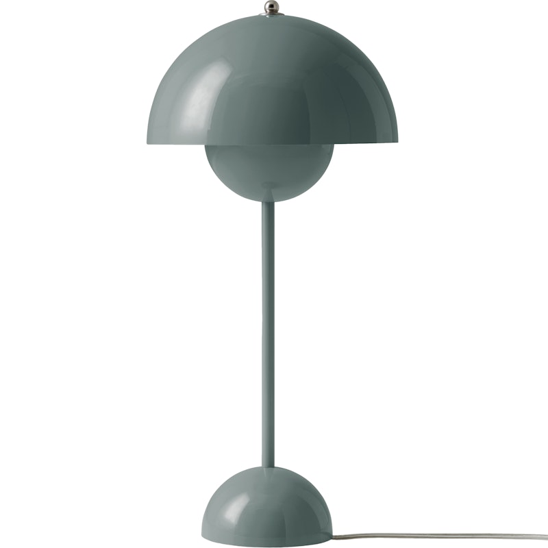 Flowerpot VP3 Bordslampa Gjord av PVC, Gjord av lackad metall, Stone Blue