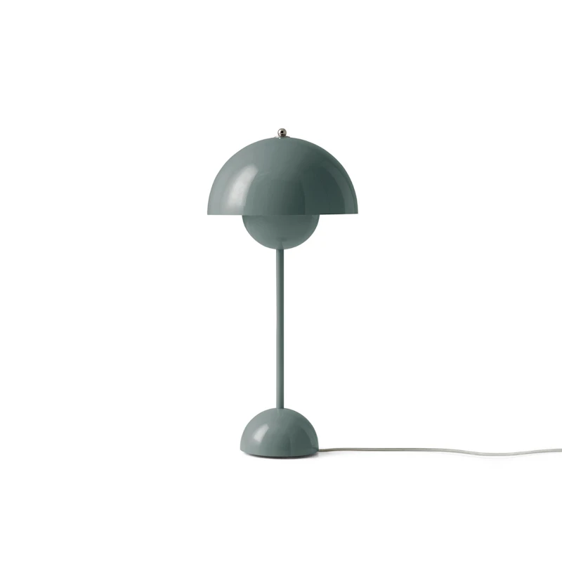 Flowerpot VP3 Bordslampa Gjord av PVC, Gjord av lackad metall, Stone Blue